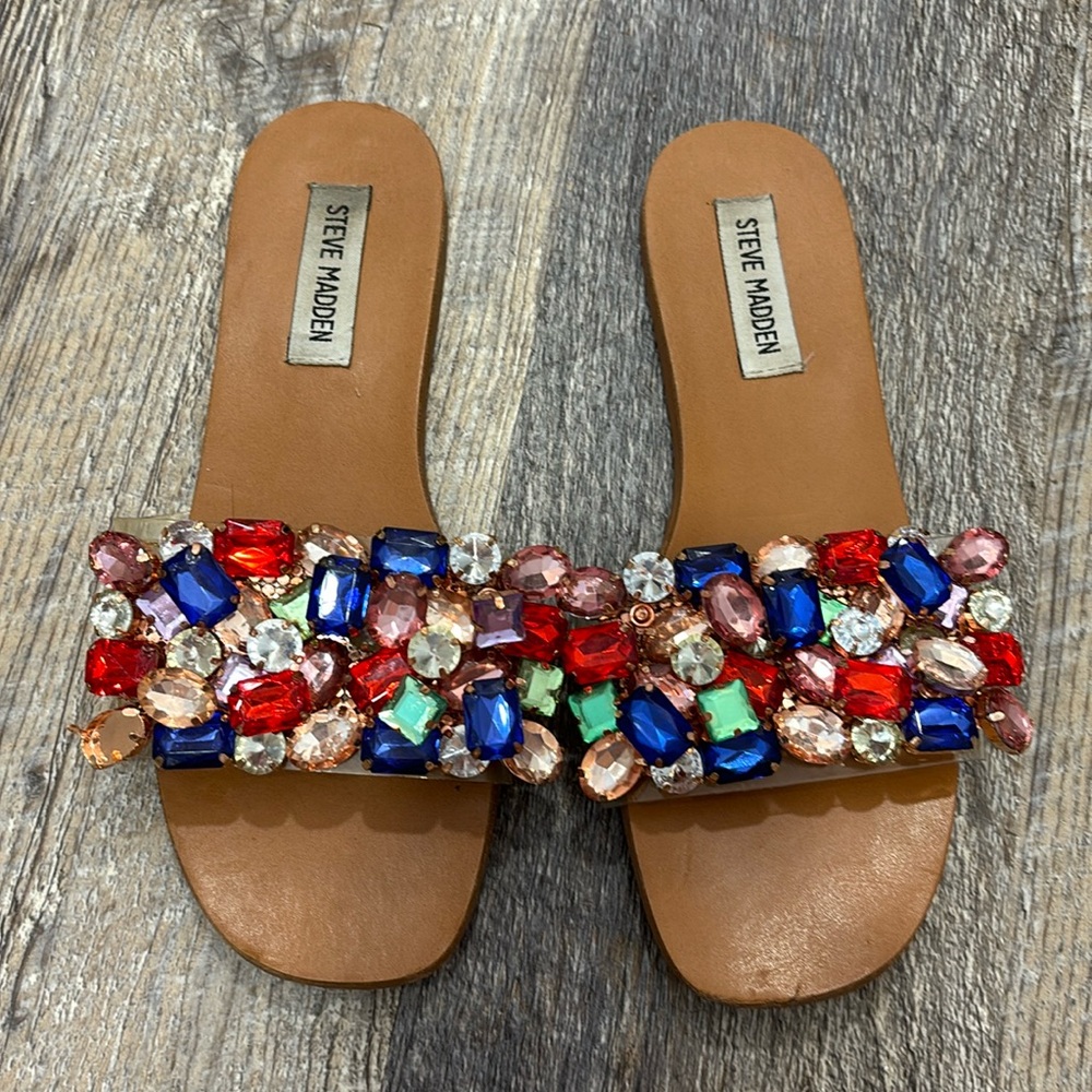 Steve Madden jeweled slides